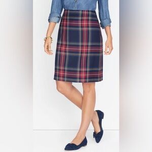 Talbots Women’s Tartan Red Plaid A-Line Classic Skirt Size 8 NEW Zipper!